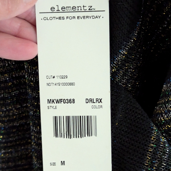 Brand New Elementz ✨Top and Attached Sweater, Both Are Very Very Sparkly Size M - Picture 9 of 10